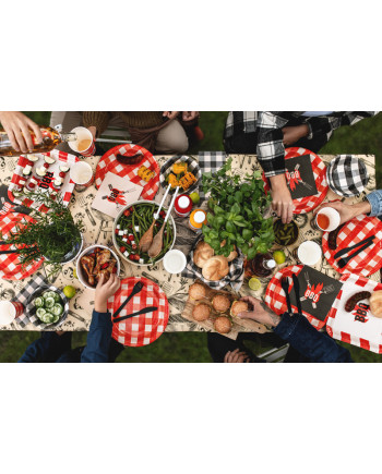 Talerzyki papierowe BBQ, mix, 26x26cm (1 op. / 6 szt.)