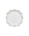 Talerzyki papierowe dekoracyjne z ornamentem, biały, 26cm (1 op. / 6 szt.)