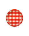 Talerzyki papierowe w kratę, mix, 27 cm (1 op. / 6 szt.)