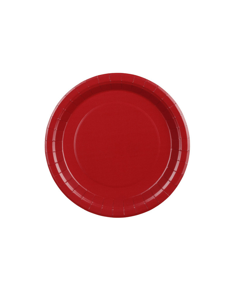 Talerzyki papierowe, ciemny czerwony, 23cm (1 op. / 6 szt.)