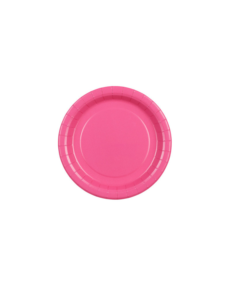 Talerzyki papierowe, ciemny różowy, 18cm (1 op. / 6 szt.)
