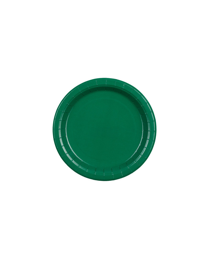 Talerzyki papierowe, ciemny zielony, 18cm (1 op. / 6 szt.)