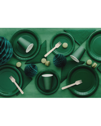 Talerzyki papierowe, ciemny zielony, 18cm (1 op. / 6 szt.)
