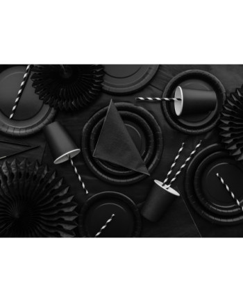 Talerzyki papierowe, czarny, 23cm (1 op. / 6 szt.)