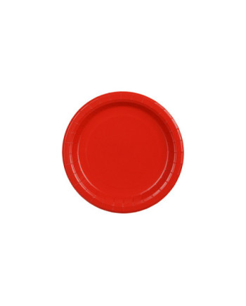 Talerzyki papierowe, czerwony, 18cm (1 op. / 6 szt.)