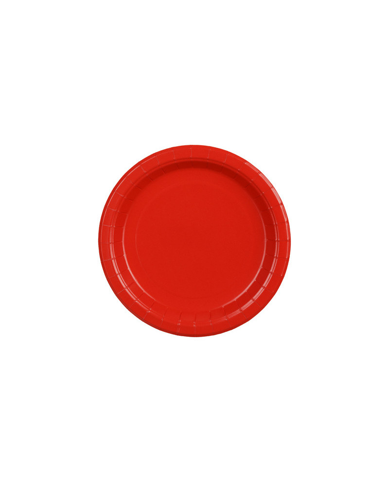 Talerzyki papierowe, czerwony, 18cm (1 op. / 6 szt.)