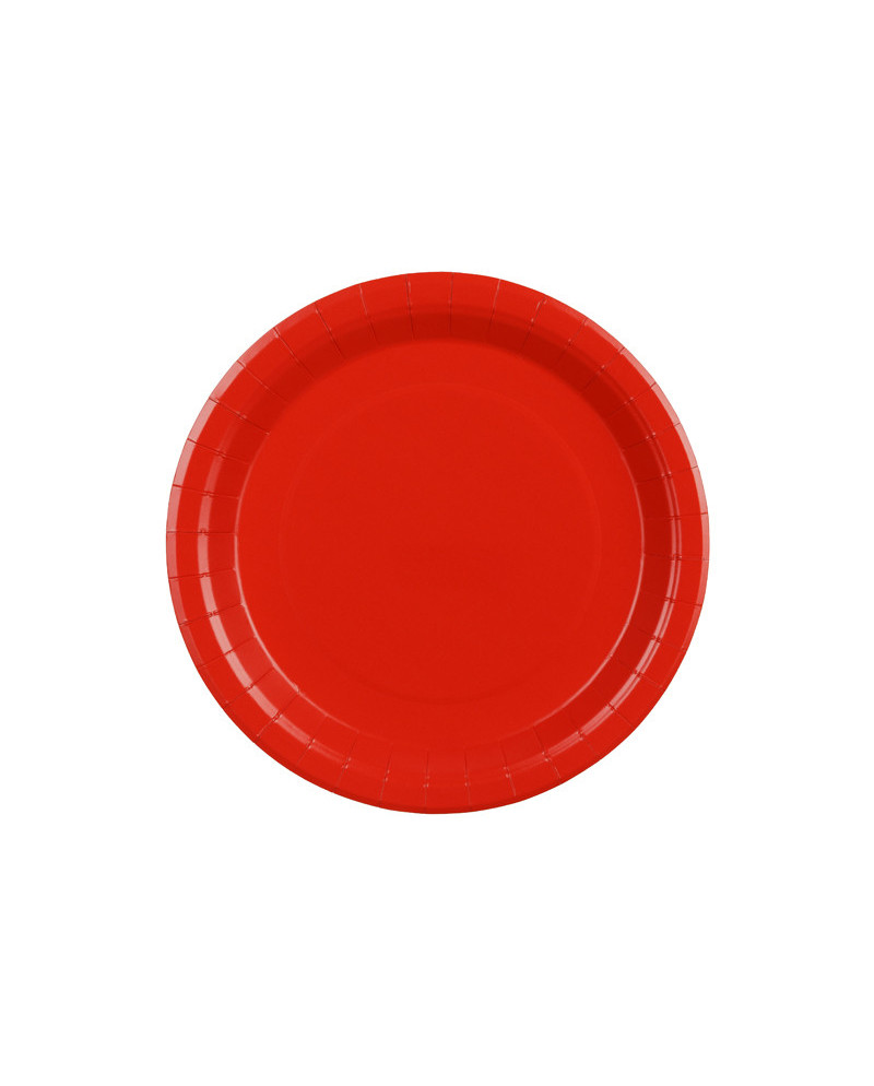 Talerzyki papierowe, czerwony, 23cm (1 op. / 6 szt.)