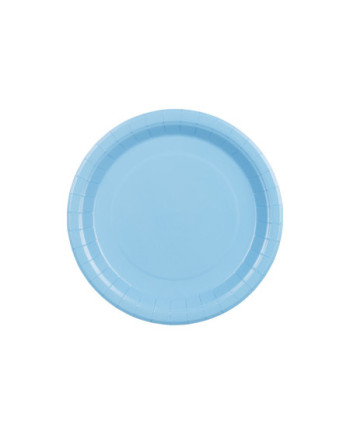 Talerzyki papierowe, jasny niebieski, 23cm (1 op. / 6 szt.)