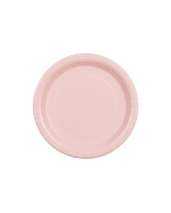 Talerzyki papierowe, jasny różowy, 23cm (1 op. / 6 szt.)