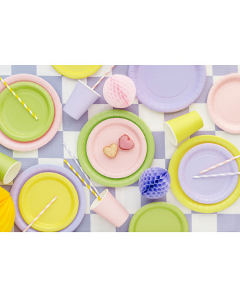 Talerzyki papierowe, żółty, 18cm (1 op. / 6 szt.)