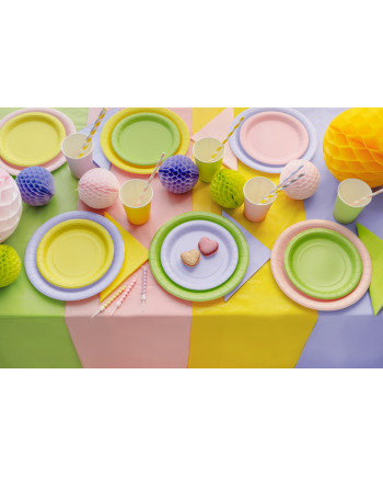 Talerzyki papierowe, żółty, 18cm (1 op. / 6 szt.)