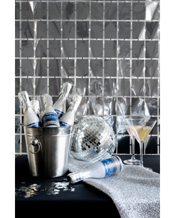 Tuba z konfetti Szampan, srebrny, 20.5cm