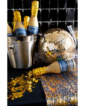 Tuba z konfetti Szampan, złoty, 20.5cm