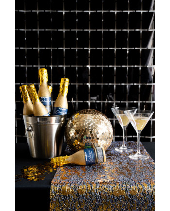 Tuba z konfetti Szampan, złoty, 20.5cm