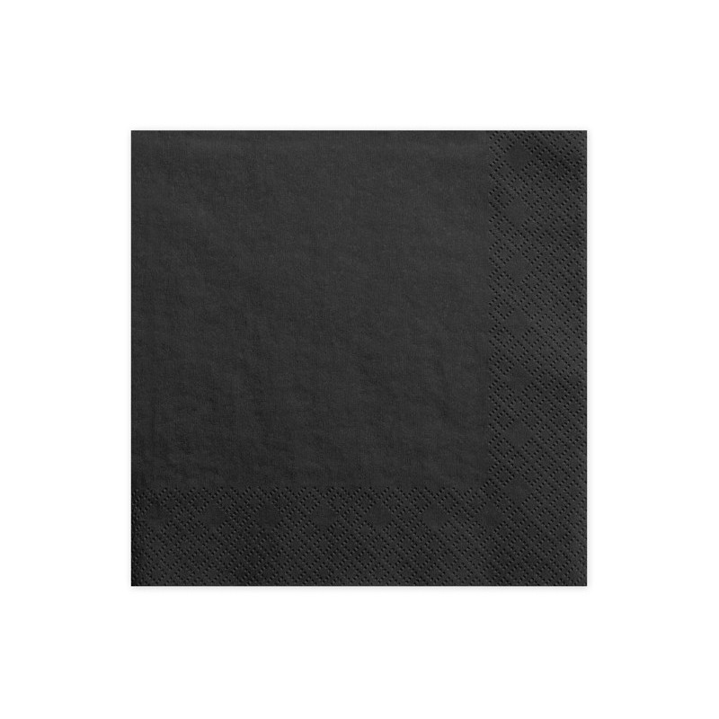 Serwetki trójwarstwowe, czarny, 33x33cm (1 op. / 20 szt.)
