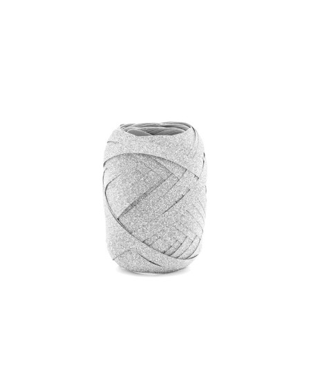 Wstążka plastikowa, srebrny, 5mm/10m