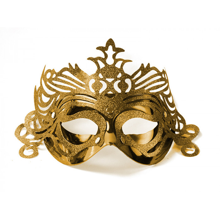 Maska Party z ornamentem, złoty