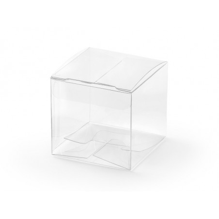 Pudełeczka kwadratowe, transparentne, 5x5x5cm (1 op. / 10 szt.)