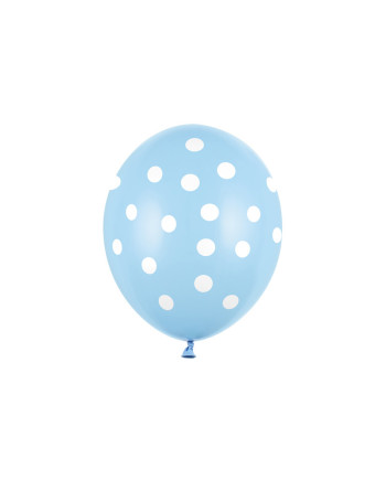 Balony 30cm, Kropki, Pastel Baby Blue (1 op. / 6 szt.)