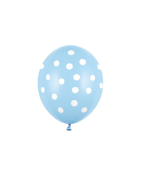 Balony 30cm, Kropki, Pastel Baby Blue (1 op. / 6 szt.)