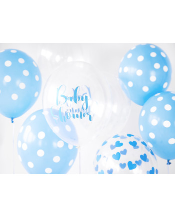 Balony 30cm, Kropki, Pastel Baby Blue (1 op. / 6 szt.)