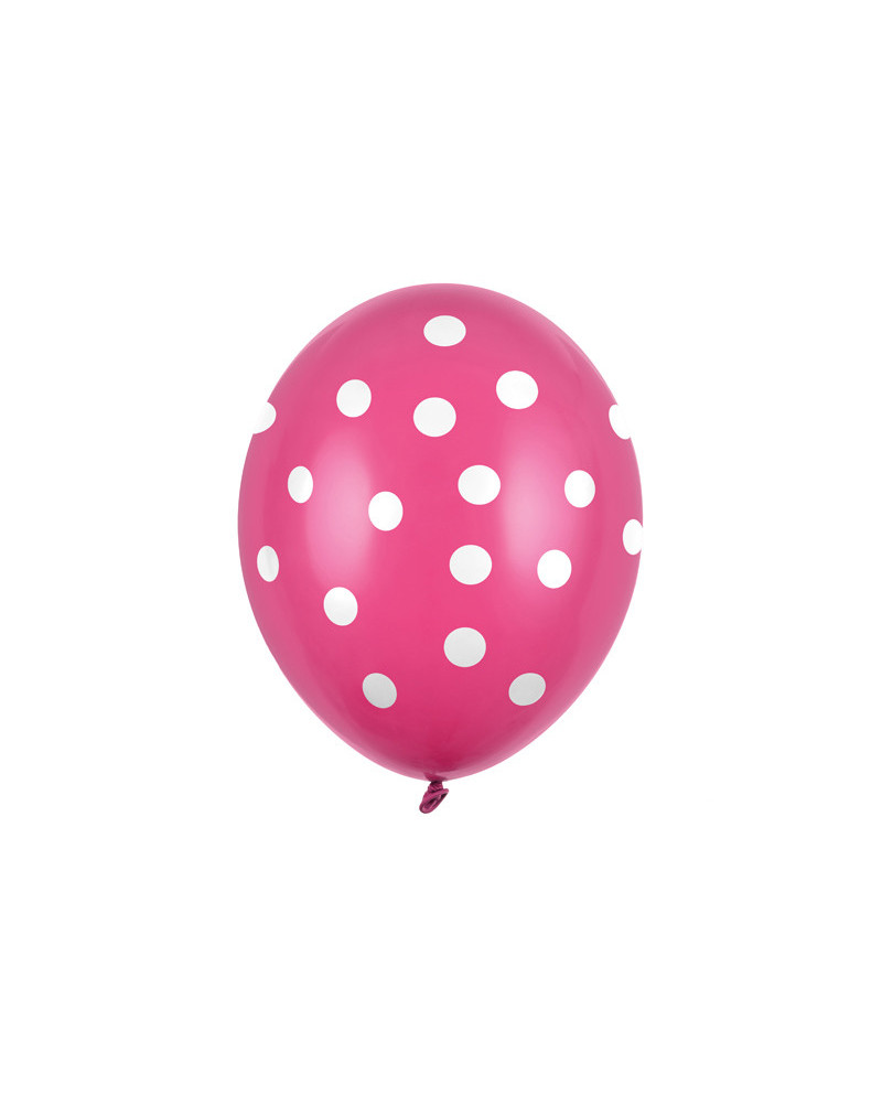 Balony 30cm, Kropki, Pastel Hot Pink (1 op. / 6 szt.)