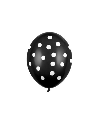 Balony 30cm, Kropki, Pastel Black (1 op. / 6 szt.)