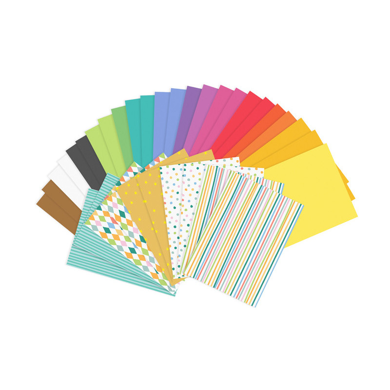 Zestaw papierów kolorowych - wycinanki, A4, mix, 34 arkusze
