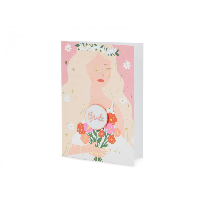Kartka z pinem Bride, 10.5x15 cm