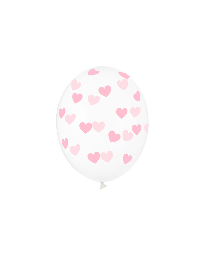 Balony 30cm, Serduszka, Crystal Clear (1 op. / 50 szt.)