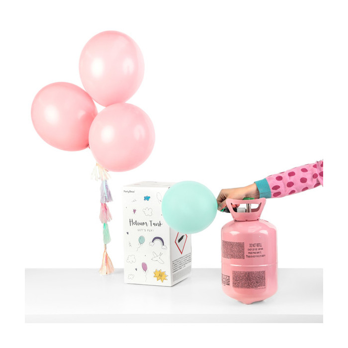 Butla z helem,różowy, 30 balonów