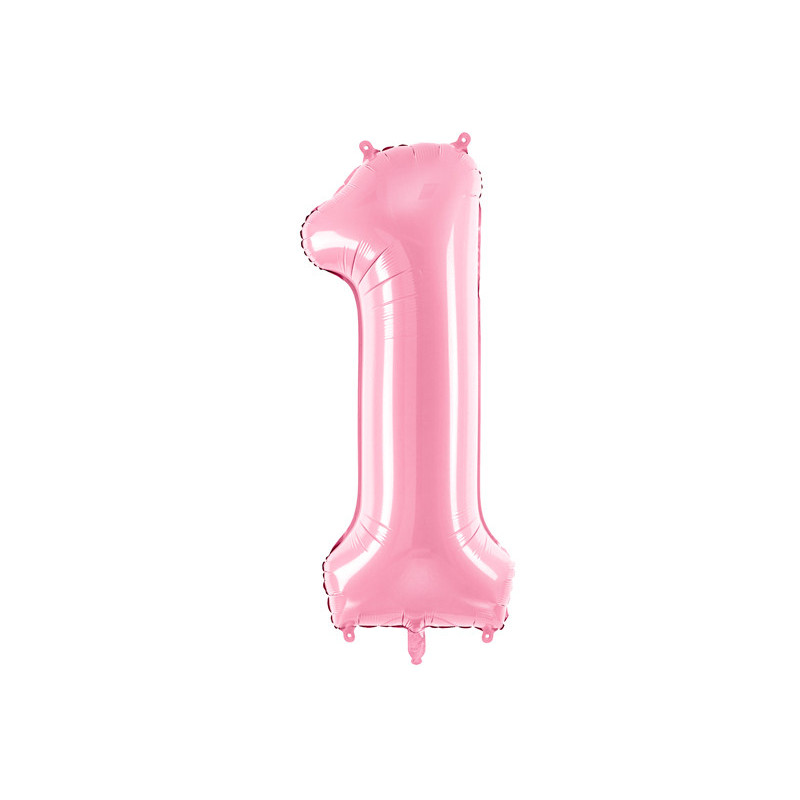 Balon foliowy Cyfra ''1'', 86cm, różowy