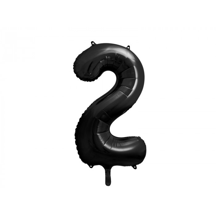 Balon foliowy Cyfra ''2'', 86cm, czarny