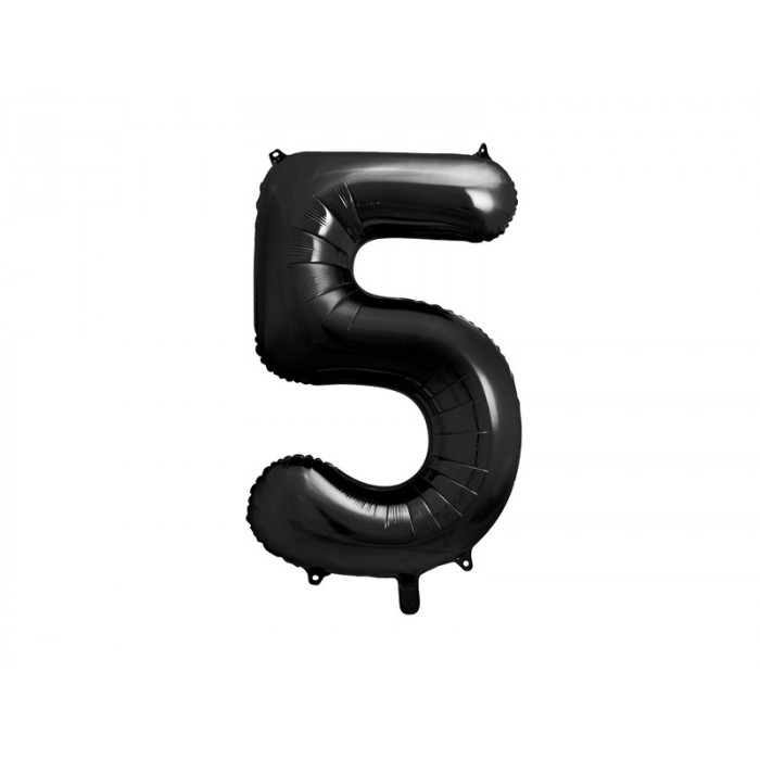 Balon foliowy Cyfra ''5'', 86cm, czarny