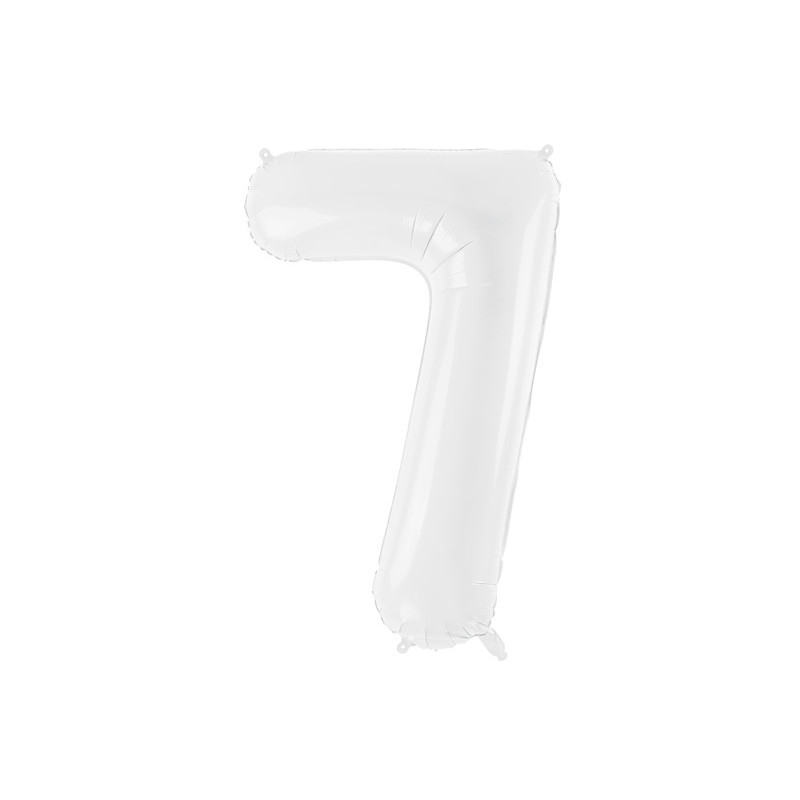 Balon foliowy Cyfra ''7'', 86 cm, biały