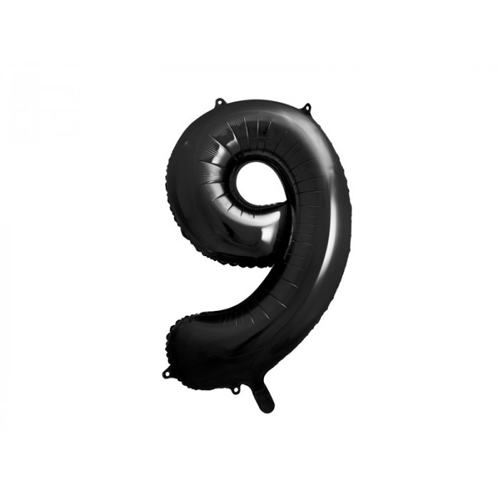Balon foliowy Cyfra ''9'', 86cm, czarny