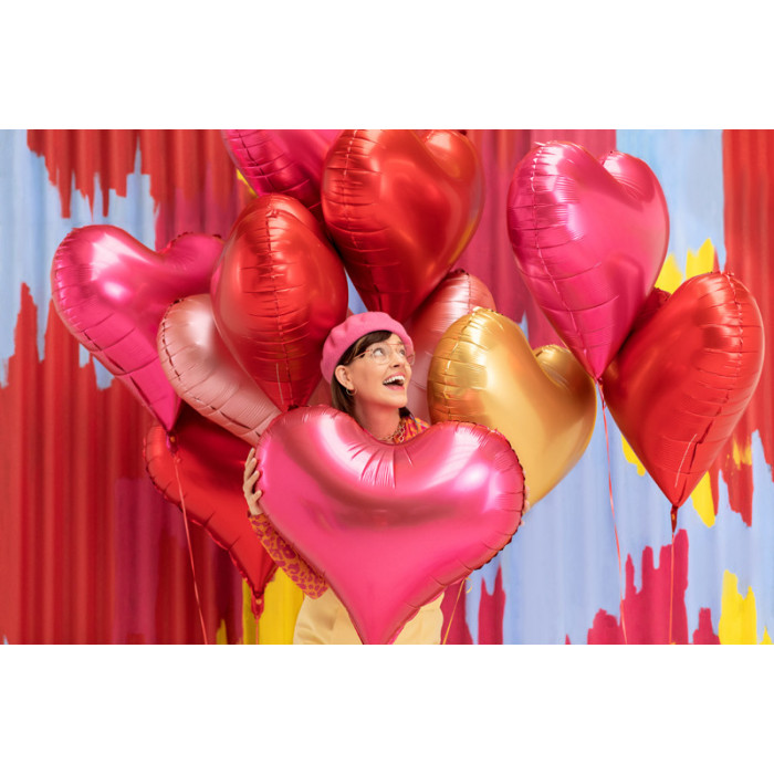 Balon foliowy Serce, 75x64,5 cm, różowy