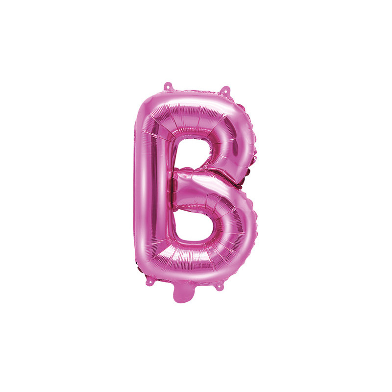 Balon foliowy Litera ''B'', 35cm, ciemny różowy