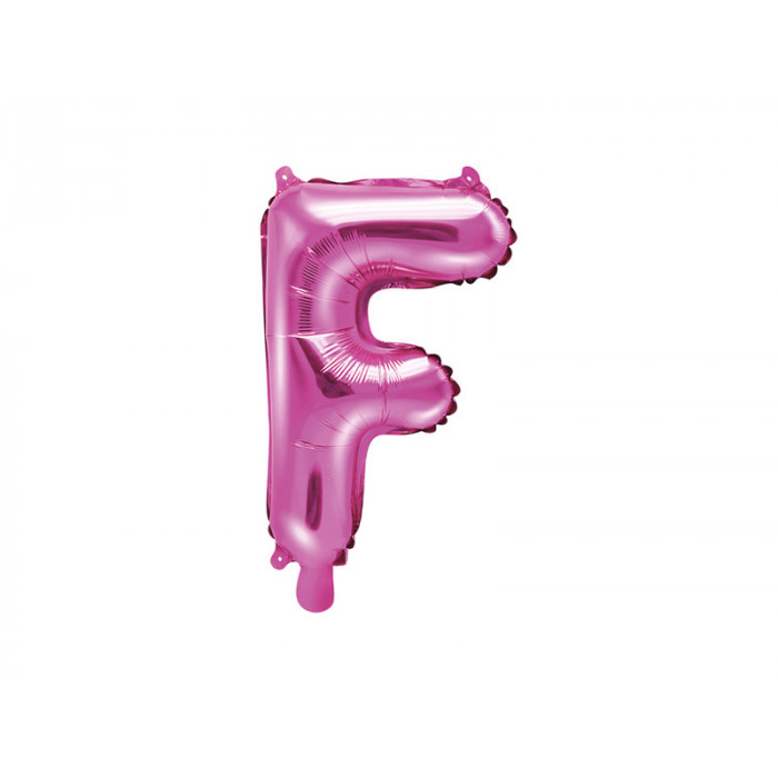 Balon foliowy Litera ''F'', 35cm, ciemny różowy