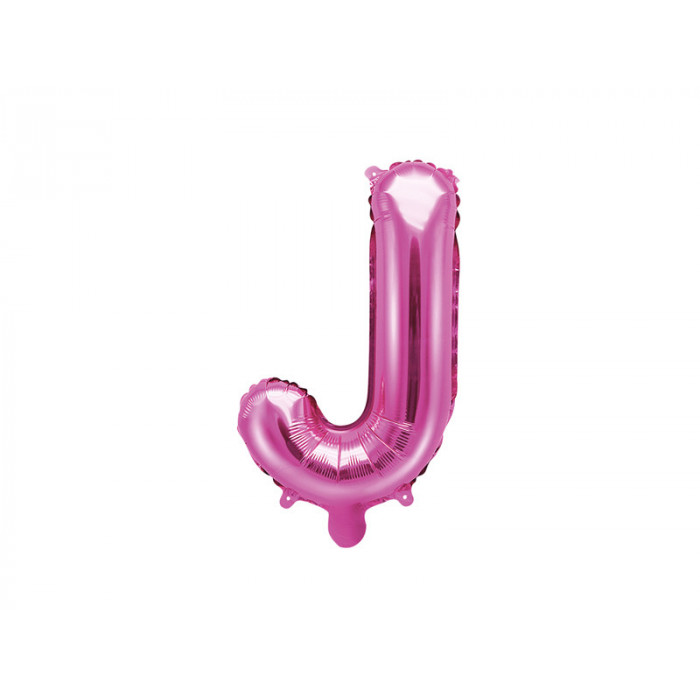 Balon foliowy Litera ''J'', 35cm, ciemny różowy