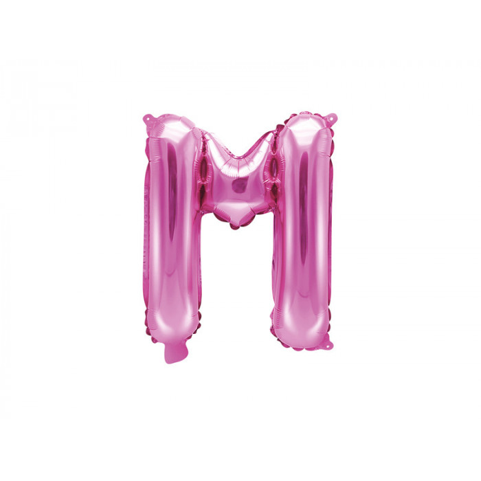 Balon foliowy Litera ''M'', 35cm, ciemny różowy