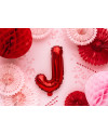Balon foliowy Litera ''J'', 35cm, czerwony