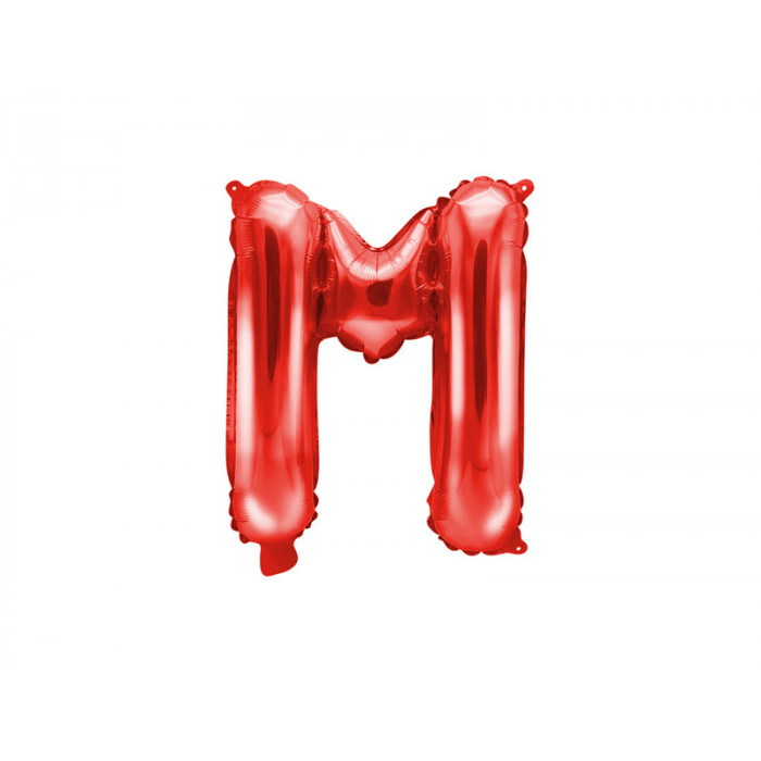 Balon foliowy Litera ''M'', 35cm, czerwony