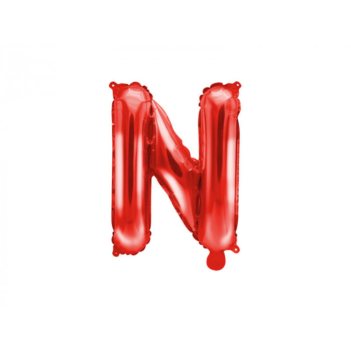 Balon foliowy Litera ''N'', 35cm, czerwony