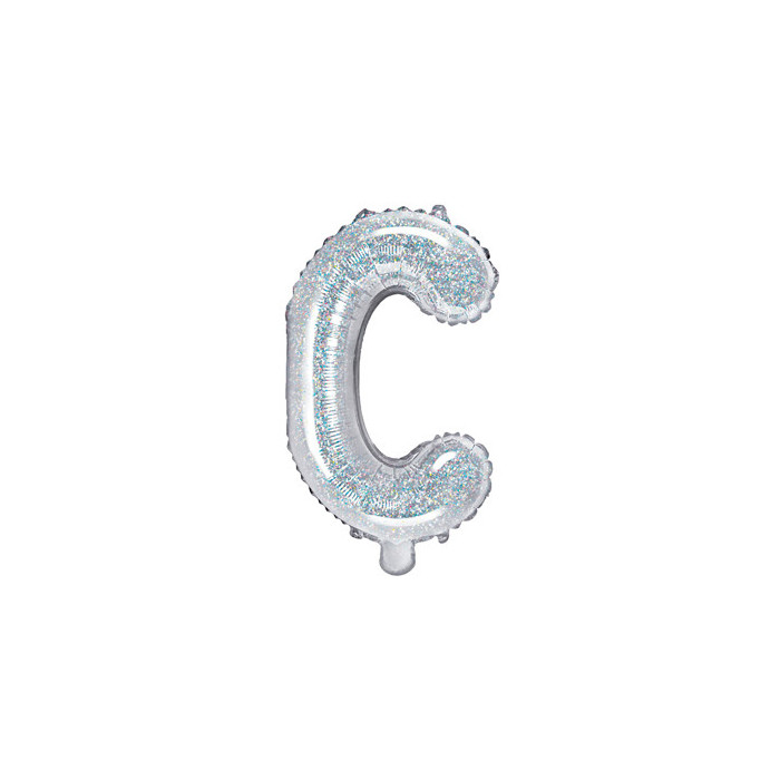 Balon foliowy Litera ''C'', 35cm, holograficzny