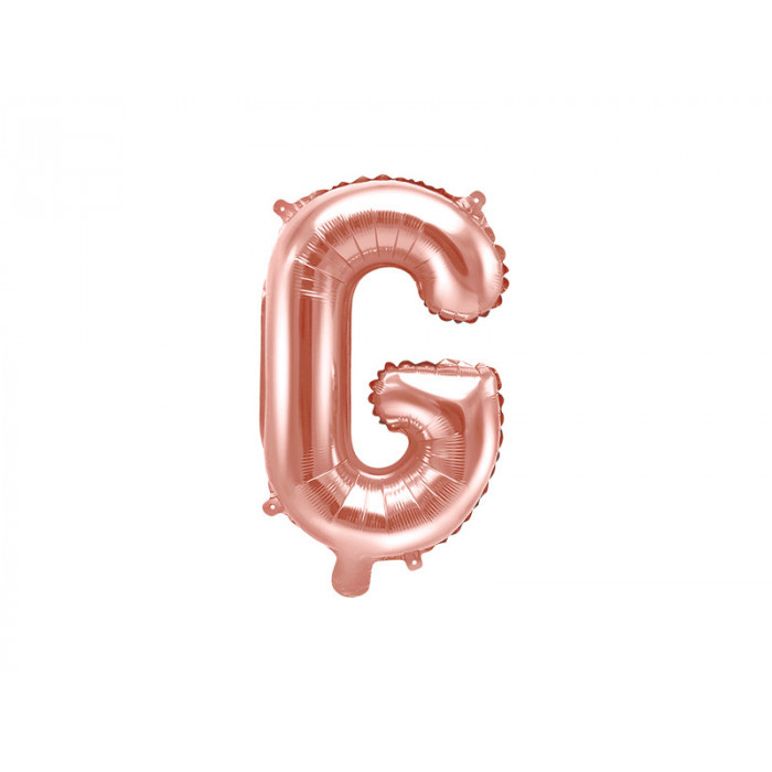 Balon foliowy Litera ''G'', 35cm, różowe złoto