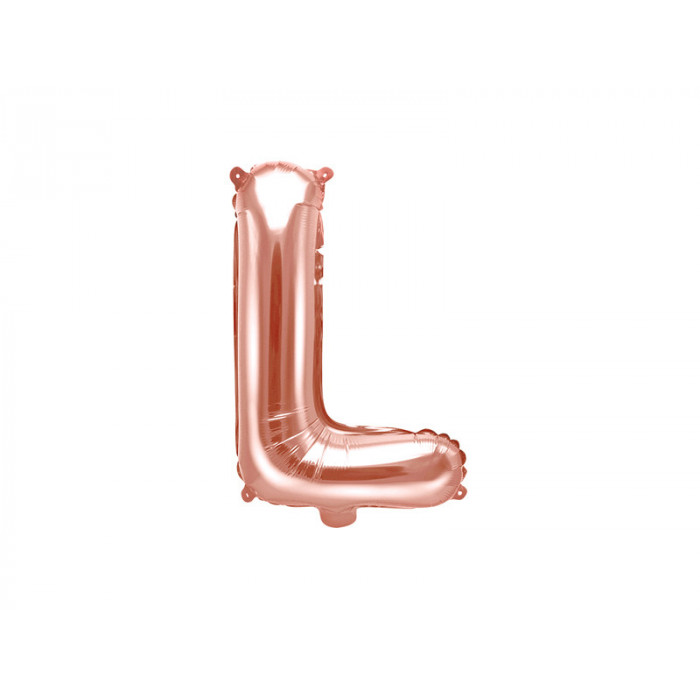 Balon foliowy Litera ''L'', 35cm, różowe złoto