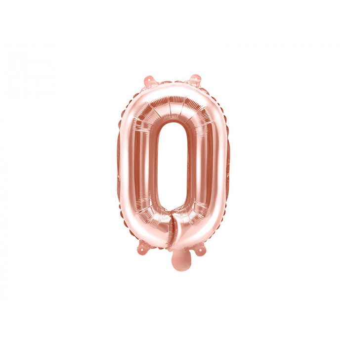 Balon foliowy Litera ''O'', 35cm, różowe złoto