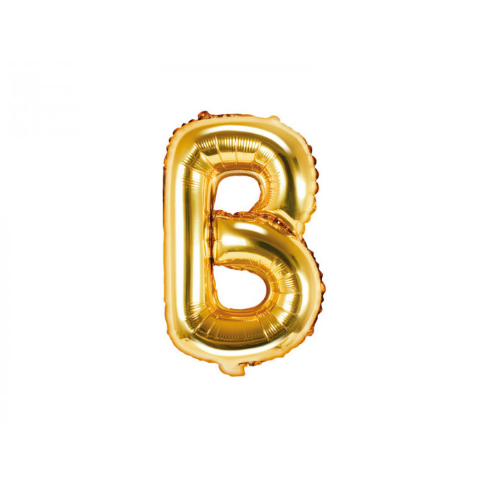 Balon foliowy Litera ''B'', 35cm, złoty