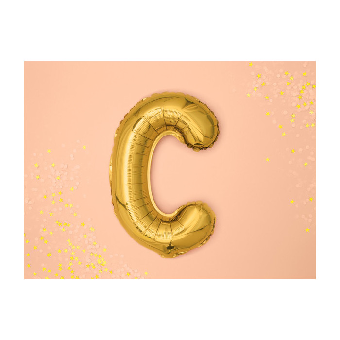 Balon foliowy Litera ''C'', 35cm, złoty